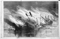 Burning of steamers on the Ohio River at Cincinnati, May 12, 1869.