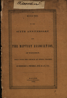 Minutes of the Sixth Anniversary of the Baptist Association of Wisconsin