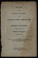 Minutes of the Sixteenth Annual Session of the Central Union Association of Independent Baptist Churches