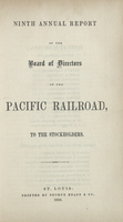Ninth Annual Report of the Board of Directors of the Pacific Railroad