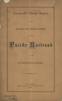Nineteenth Annual Report of the Board of Directors of the Pacific Railroad