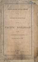 Twenty-Second Annual Report of the Board of Directors of the Pacific Railroad