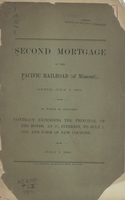 Second Mortgage of the Pacific Railroad (of Missouri)