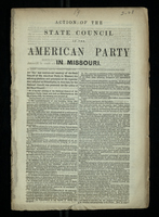 Action of State Council of the American Party in Missouri 1855