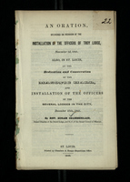 An Oration, Delivered On The Occassion of the Installation of the Officers of Troy Lodge, November 3d, 1841