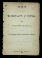 Speech of Mr . Harmanson, of Louisiana, on the Independent Treasury Bill
