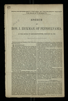 Speech of Hon. J. Hickman, of Pennsylvania, in the House of Representatives, January 28, 1858