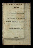 Letter of Mr. Johnston, of Louisiana, to the Secretary of the Treasury