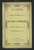 An Address to the Alton Division, No. 4, of the Sons of Temperance
