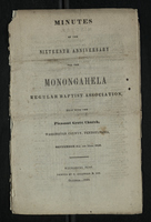 Minutes of the Sixteenth Anniversary of the Monongahela Regular Baptist Association
