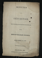Minutes of a Convention held October 8th, 9th and 10th, Inclusive, 1853, With Mount Gillead Church