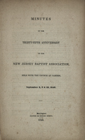 Minutes of the Thirty-Fifth Anniversary of the New Jersey Baptist Association