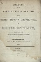 Minutes of the Fourth Annual Meeting of the North Liberty Association of United Baptists