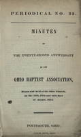 Minutes of the Twenty-Second Anniversary of the Ohio Baptist Association