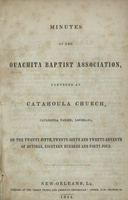 Minutes of the Ouachita Baptist Association