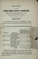 Minutes of the Oxford Regular Baptist Association