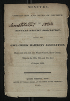Minutes, Constitution and Rules of Decorum of the Regular Baptist Association