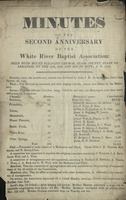 Minutes of the Second Anniversary of the White River Baptist Association