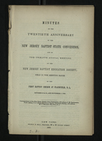 Minutes of the Twentieth Anniversary of the New Jersey Baptist State Convention