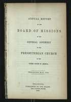 Annual Report of the Board of Missions of General Assembly of the Presbyterian Church, 1845