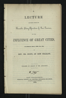 A Lecture Delivered Before the Mercantile Library Association of San Francisco