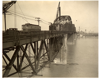 Trains On The Track Of the McKinley Bridge