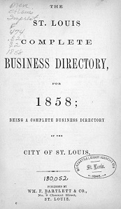 The St. Louis Complete Business Directory for 1858