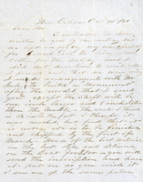 Letter From Captain Enos B. Moore to His Brother About a Monument Under Construction 1856