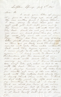 Letter from Captain Enos B. Moore to His Brother Discussing the Effect of the War on Business 1861