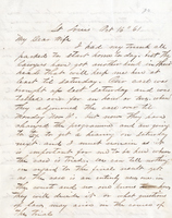 Letter from Captain Enos B. Moore to His Wife Discussing his Trial 1861