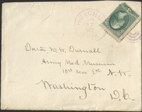 Envelope from Fort Huachuca Army Surgeon to Dr. Durnall, April 17, 1882