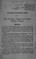Cincinnati extension bonds of the East Tennessee, Virginia and Georgia Railway Company: agreement.