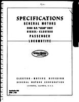Specifications General Motors 2000 H.P. "Lead" Unit Diesel-Electric Passenger Locomotive