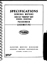 Specification 2000 H. P. "Booster" Unit Diesel-Electric Passenger Locomotive