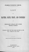 List of Masters, Mates, Pilots, and Engineers of Merchant Steam, Motor, and Sail Vessels 1898