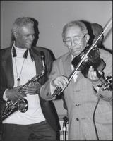 Bobby Watson and Claude "Fiddler Williams at Claude "Fiddler" Williams' 93rd birthday