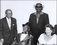 Claude "Fiddler" Williams, Little Hatch, Millage Gilbert, and Debbie Dennis at the Gem Theater