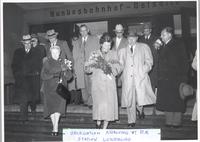 Delegation arriving at R.R station