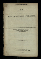Remarks of the Hon. J. R. Barrett of St. Louis