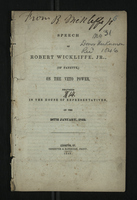 Speech of Robert Wickliffe, Jr., (Of Fayette,) On the Veto Power