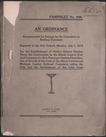 An Ordinance Recommended for Passage by the Committee on Railway Terminals