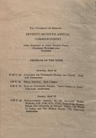 Page 184 : 1919 commencement program of the week