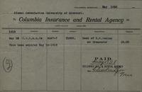 Columbia Insurance and Rental Agency receipt dated May 1918