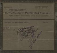 E.W. Stephens Publishing Company receipt