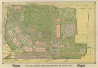 Map of the City of St. Louis, showing street car lines, location of World's Fair Grounds, and the store of B. Nugent & Bro. Dry Goods Co.