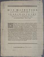 His Majesties letter January the 24th. in answer to the petition of both houses of Parliament, as it was presented by the Earle of Newport and the Lord Seymer, Jan. 21. 1641