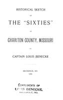 Historical sketch of the "sixties" in Chariton County, Missouri