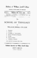 William Jewell College catalog, 1909: Catalogue edition of the School of Theology