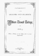 William Jewell College catalog, 1868-9