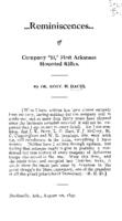 Reminiscences of Company "H", First Arkansas Mounted Rifles